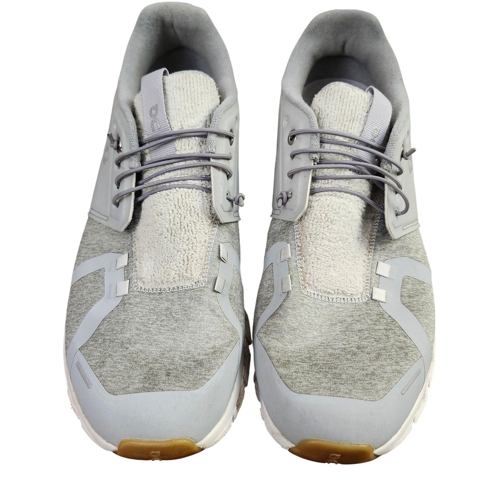 On Cloud Hi Edge Glacier Mens 11.5 Running Shoes Grey White Gum Sole Sneakers - Picture 12 of 12